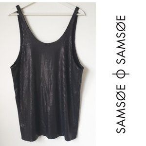 Samsoe Samsoe Manola Sequence Black Tank *Oversized Size XS-M